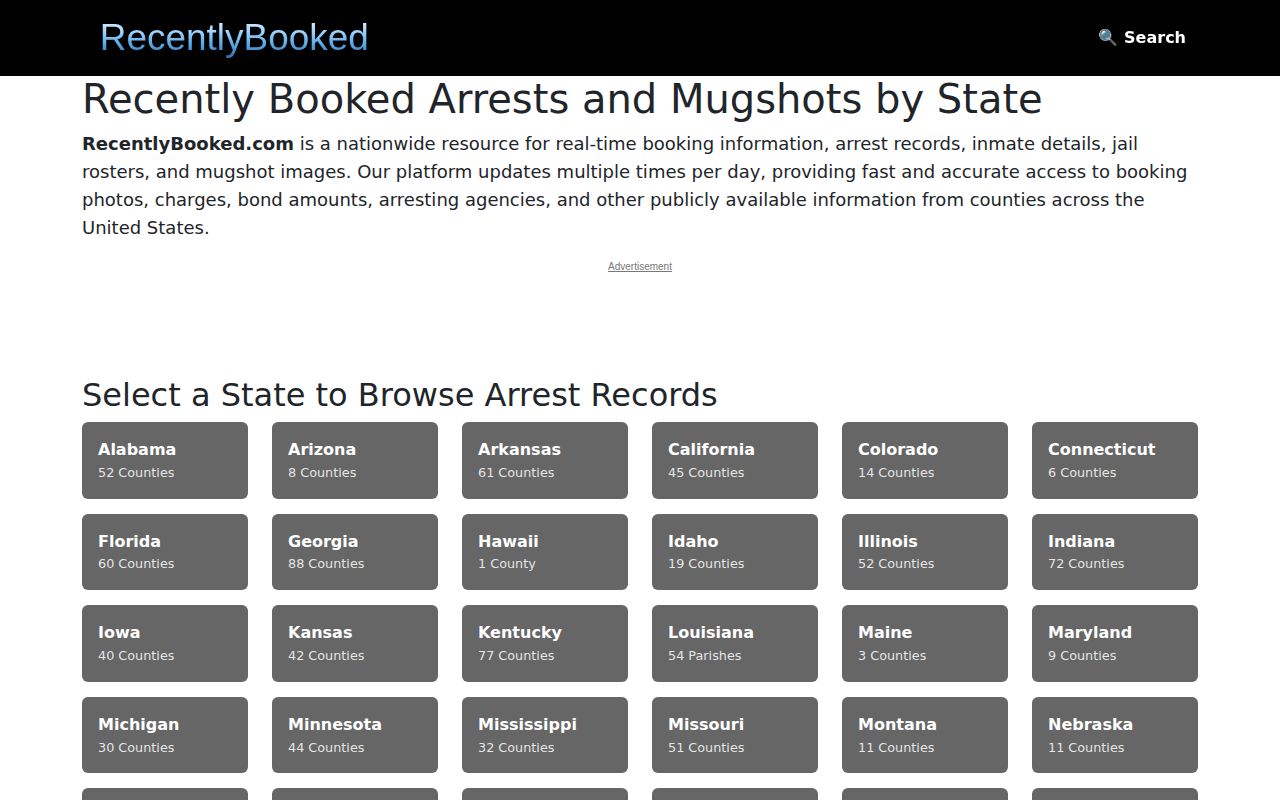 RecentlyBooked inventory with no verified Dallas County Alabama arrest section